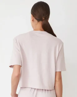 MONROW Vintage Fleece Pocket Crew CHALKPINK Clearance